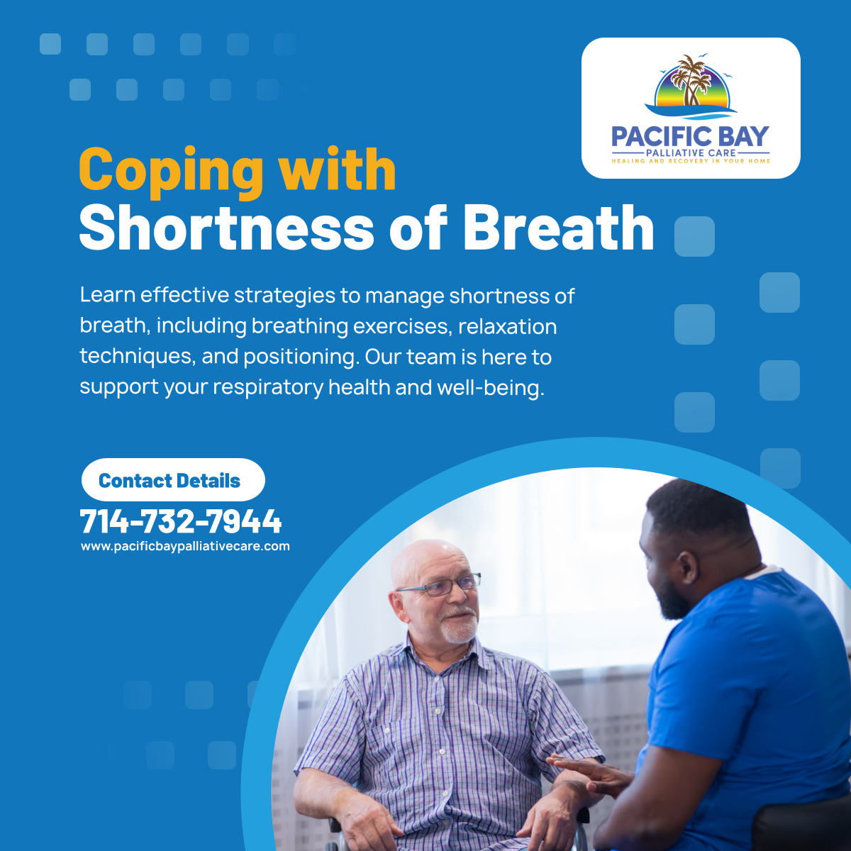 Discover effective strategies to manage shortness of breath and improve respiratory health. Reach out to learn more about our supportive care services. 

#BellflowerCalifornia #PalliativeCare #BreathingTechniques