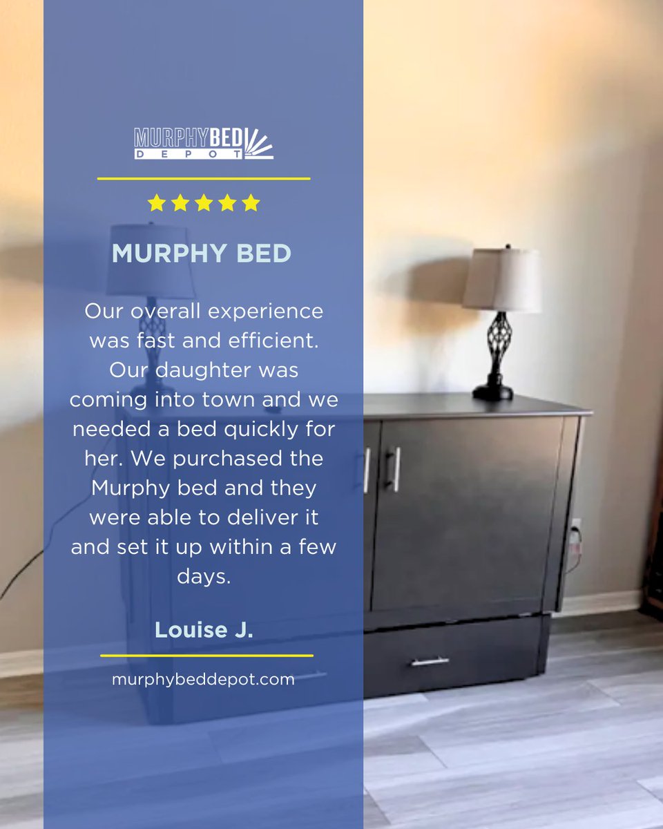 MurphyBedDepot's tweet image. Swift solutions for unexpected guests! ⚡️  Our customer's daughter was visiting, and with Murphy Bed Depot, we ensured she had a comfortable space in no time.   Discover the magic of our Murphy beds by clicking the link in our bio. 🛌✨  #clientreview #efficientliving  #guestbed