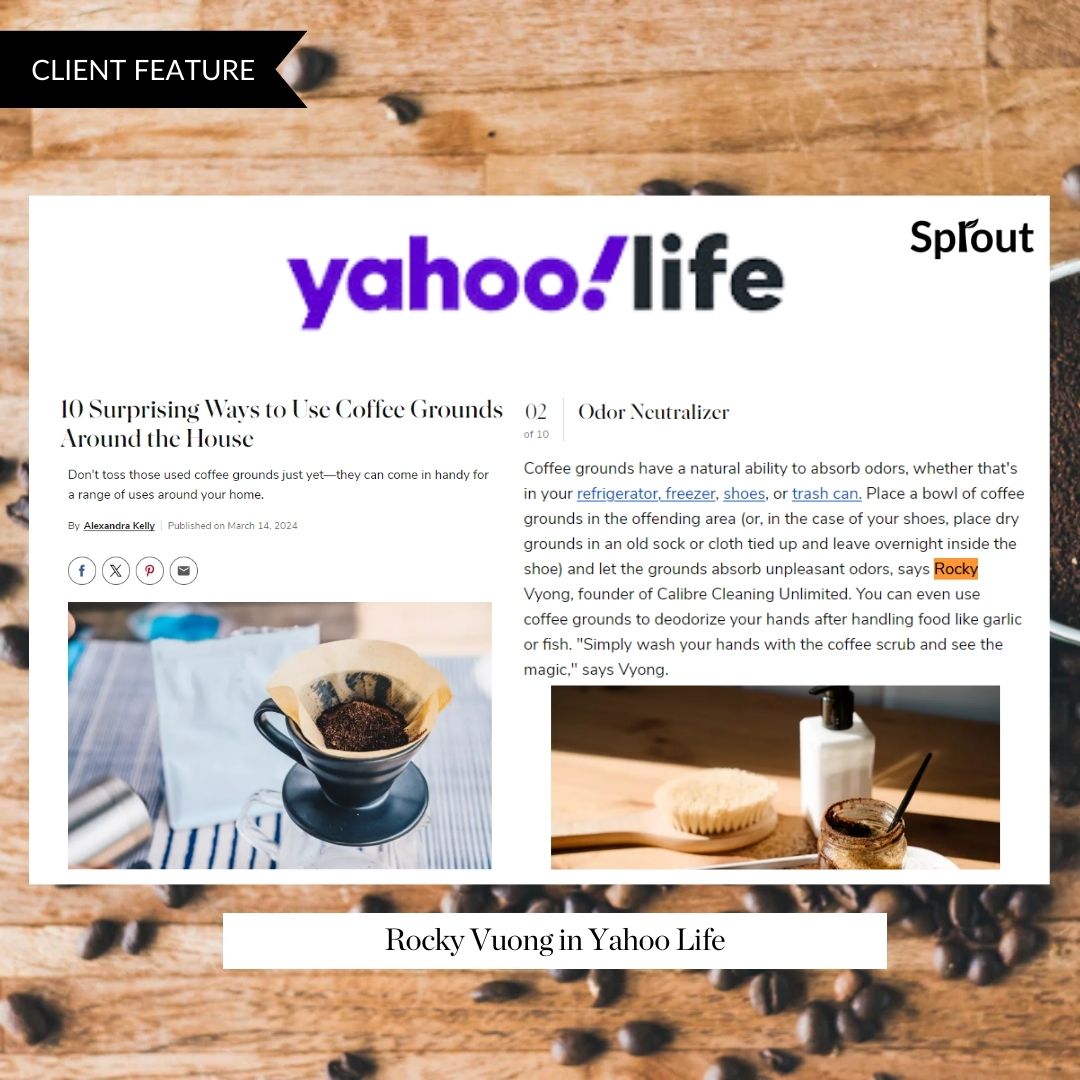 #clientfeature

We're beyond excited to share Rocky Vuong's latest feature on @Yahoo, where he unveils '12 Surprising Ways to Use Coffee Grounds Around the House.' 🌱☕️
READ THE ARTICLE HERE: yahoo.com/lifestyle/10-s…
#RockyVuong #EcoFriendlyLiving #YahooFeature #SustainableHome