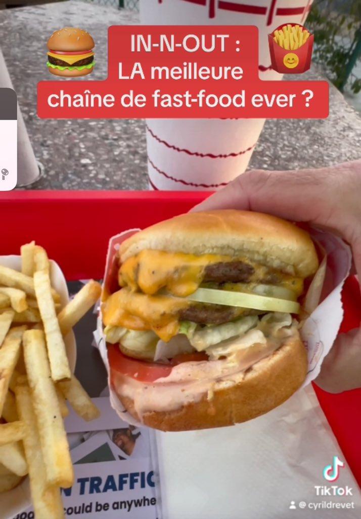 🍔🍟😋Hello les amis, Petit clin d’œil de Los Angeles (qd j’y étais en tournage la semaine dernière…) : @innoutburger LA meilleure chaîne de fast-food ? 🎥 à retrouver en vidéo sur mon compte TIKTOK vm.tiktok.com/ZGeufcf1h/ Bon vendredi !