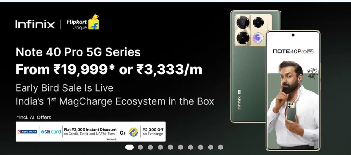 #InfinixNote40Pro5G launched... Kaisa laga Price?? Original price - 21999/- After bank Discount - 19999/-