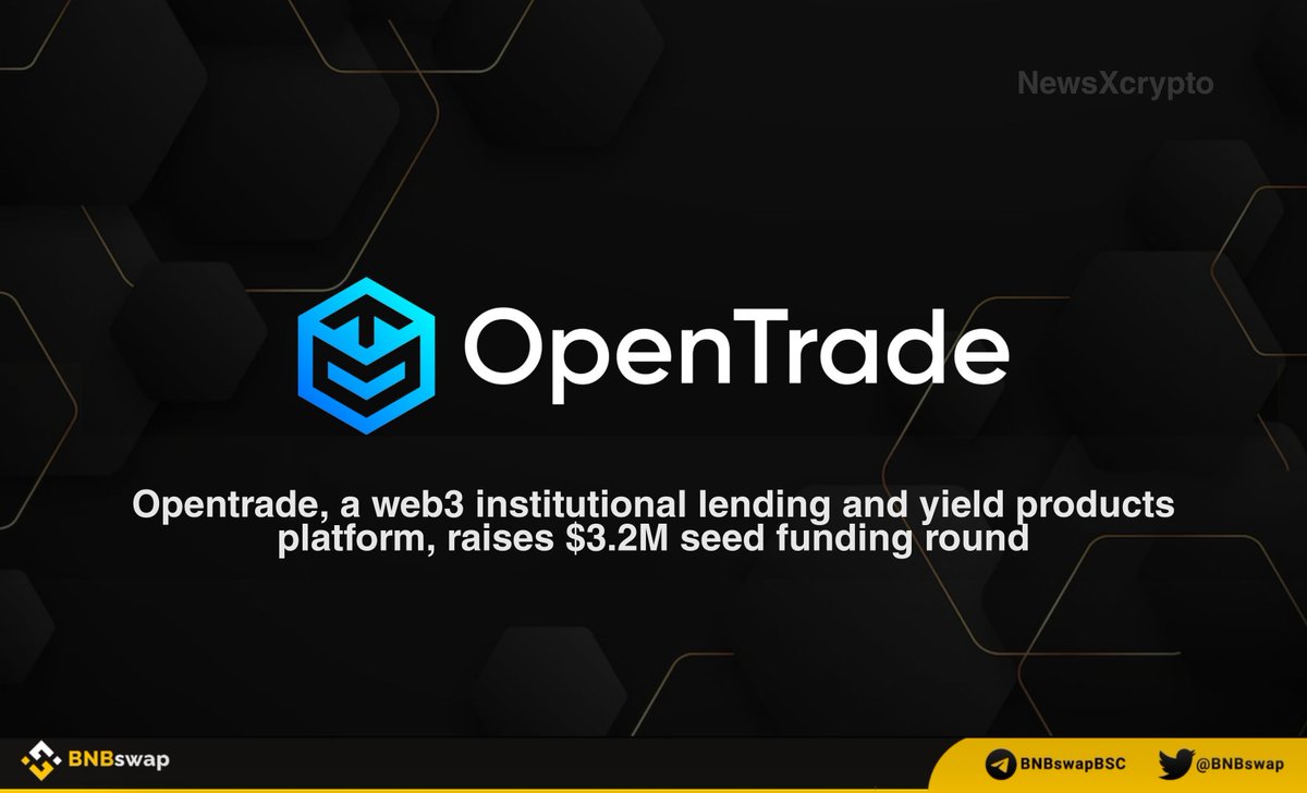 📢 @opentrade_io, a #web3 institutional lending and yield products platform, raises $3.2M seed funding round! Among investors are @a16zcrypto Crypto CSX, @CMCC_Global, @DraperDragon, @RyzeLabs, and Plassa Capital. Details 👇 theblock.co/post/286996/a1…