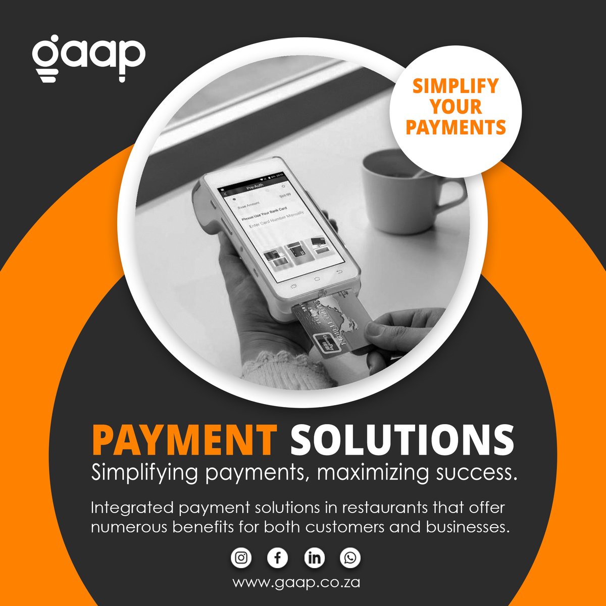 Integrated payment solutions can be seamlessly integrated into the restaurant's existing point-of-sale (POS) system, reducing the need for manual data entry and streamlining the payment process. 
Learn more: gaap.co.za
#gaap #pointofsale #solutions #innovation