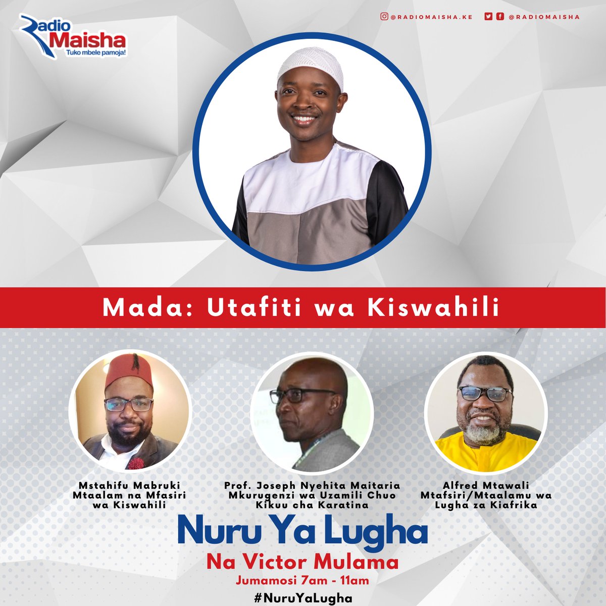 Unaendelea kuelimika kwenye Nuru ya Lugha na Victor Mulama katika Radio Maisha. Tuko Mbele Pamoja. #NuruYaLugha