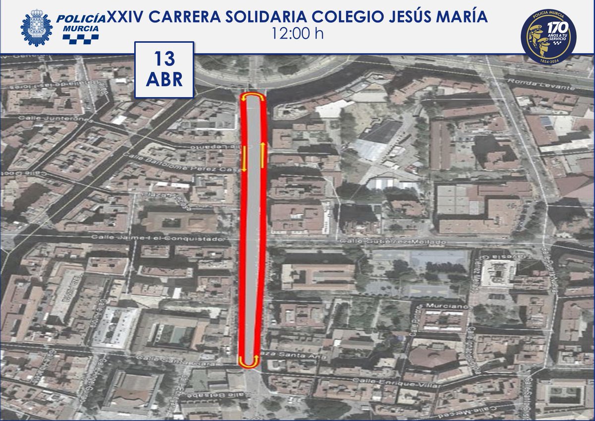 A partir de las 12 horas se llevará a cabo la XXIV Marcha Solidaria Jesús-María en la avenida Alfonso X el Sabio. Nos encontrarás 👮🏻‍♂️👮🏻‍♀️en las inmediaciones garantizando su correcto desarrollo.