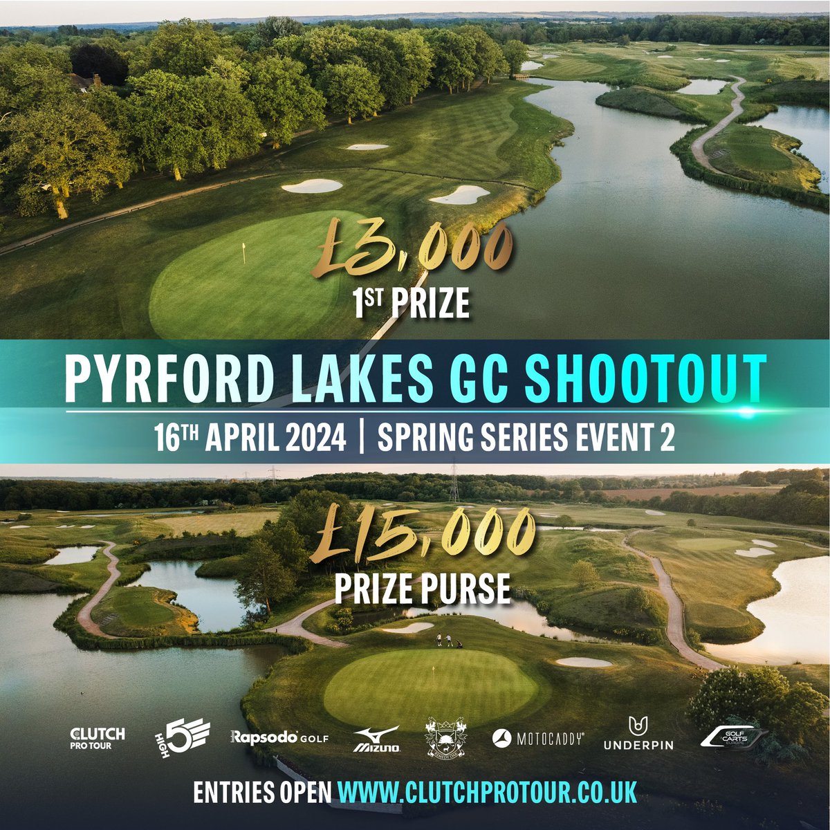 NEXT UP - SPRING SERIES EVENT 2️⃣ @PyrfordGolfClub ⛳️ 🗓️ April- 16th 💷 £15,000 prize fund 💷 £3,000 1st Prize TOP 2️⃣0️⃣ payout