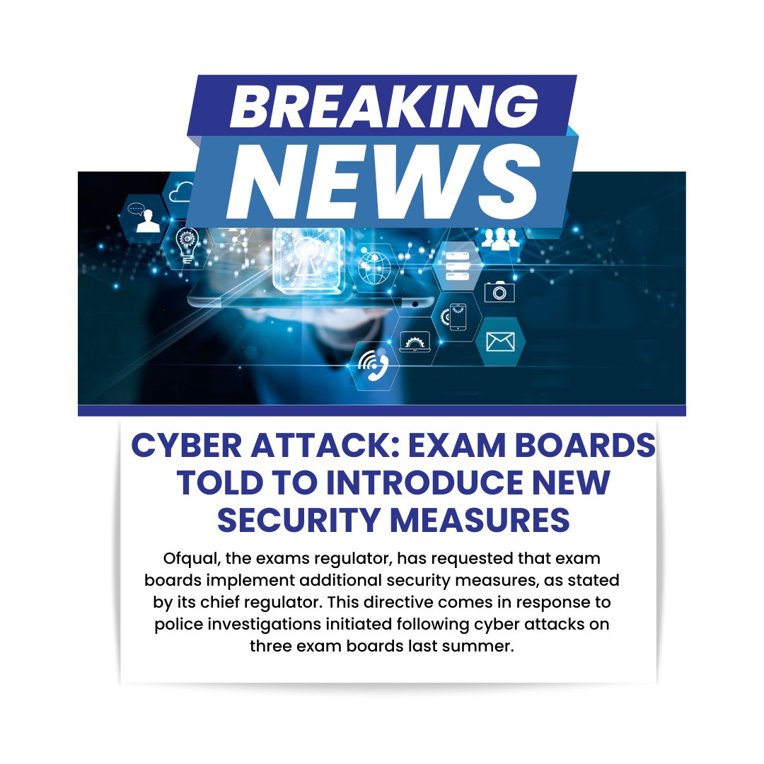 LTFRecruitment's tweet photo. 🚨 Exam boards are tightening security measures following cyber attacks and leaked papers. The integrity of exams is crucial, and these new measures aim to safeguard fairness and integrity in the assessment process. Stay informed, stay vigilant. https://t.co/02DtHjNYHJ