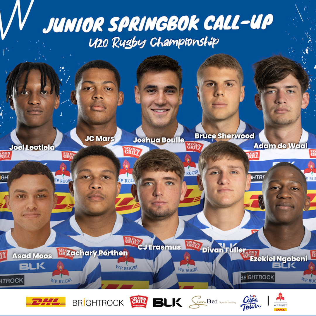 Congrats to the 🔟 DHL WP players called up to the Junior Springbok squad for the inaugural Under-20 Rugby Championship in Australia. #wpjoulekkerding #dhldelivers