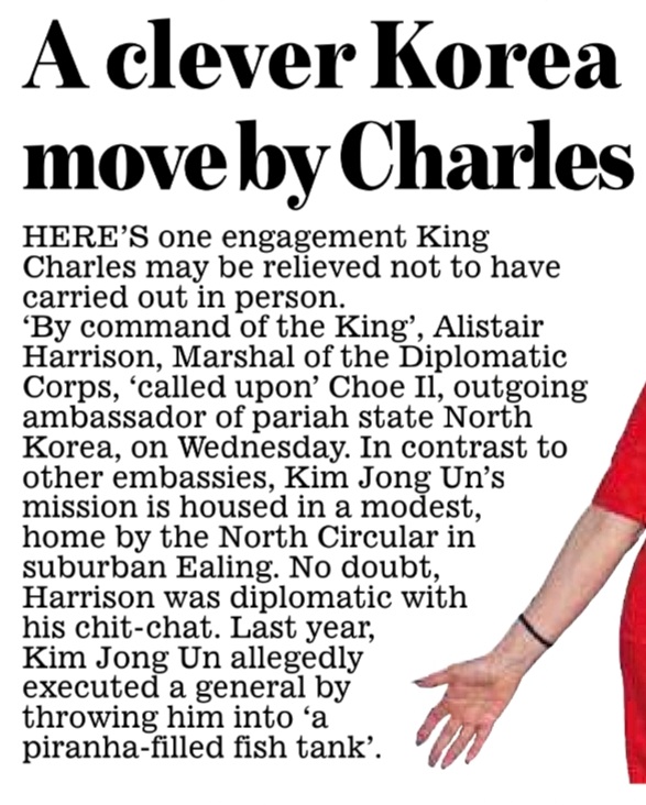 A clever Korea move by #KingCharles. #royal To read Friday's Eden Confidential column in full, click on this link via @MailOnline google.com/amp/s/www.dail…