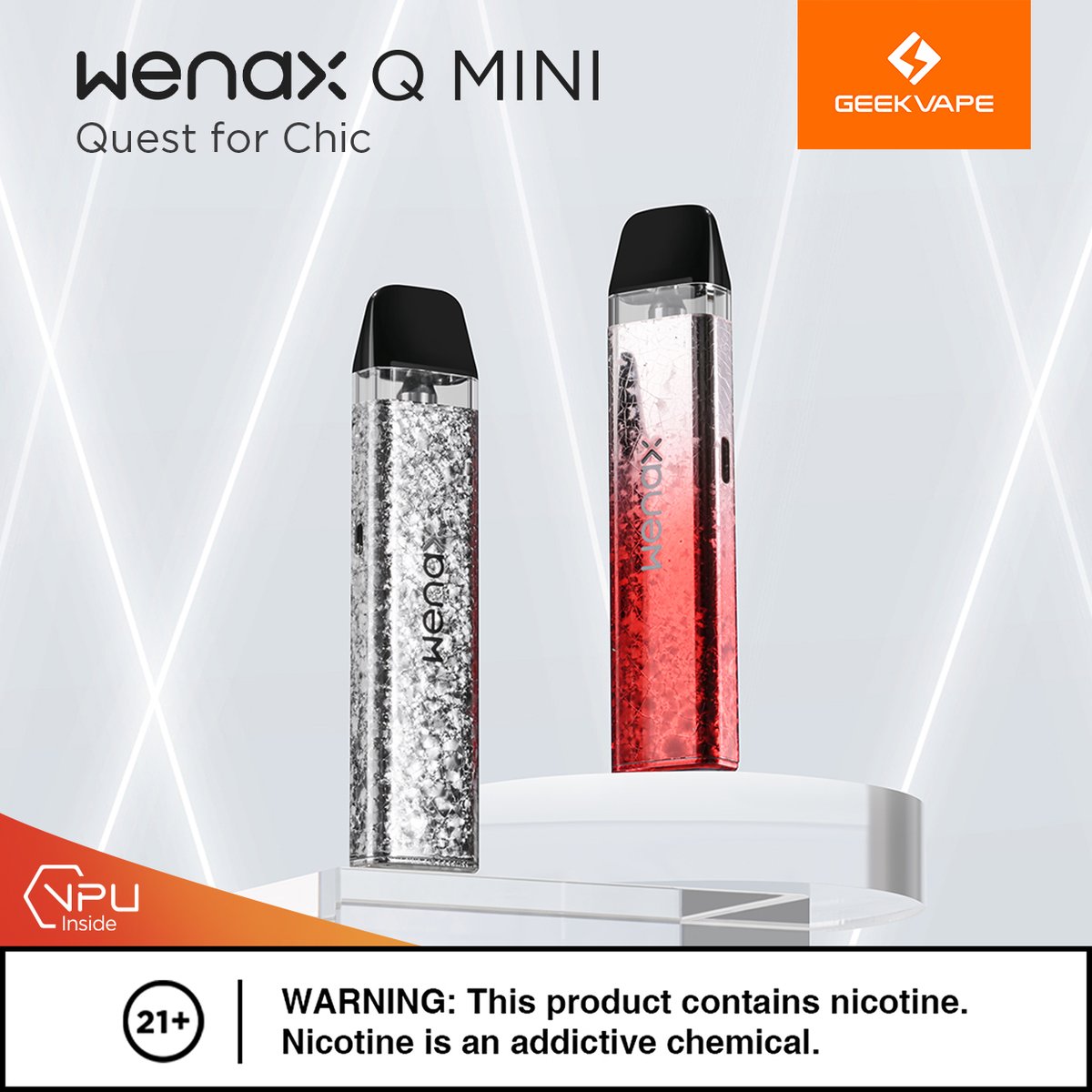 Behold the dazzling Silver Gem and Red Gem colors of Wenax Q Mini! Radiating elegance and style, which gem will you choose?🎭 #geekvape #geekvp #geekvapetech