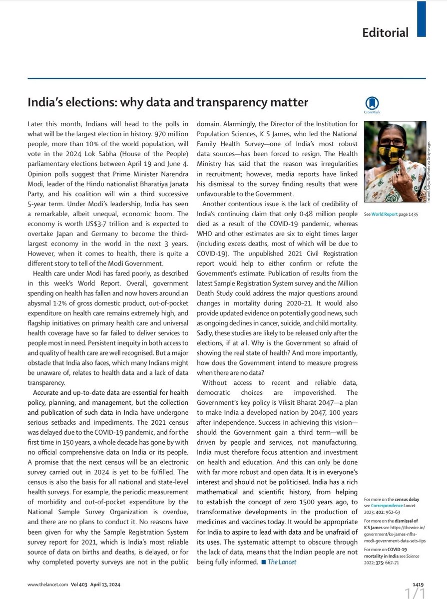 #lancet editorial #Indian elections #2024 #data #Transparency