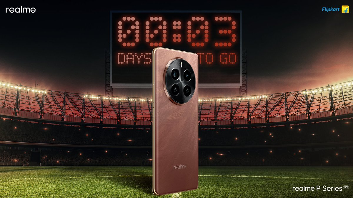 The chase for the power ends in 3 days! 💣 Get ready to meet #NewrealmePSeries5G on 15th April. Comment three emojis to your excitement, we’ll go first 🎉 🔥 🤩 Know more: bit.ly/3J9eI3H #realmeP1Pro5G #realmeP1 5G #realmePseries5G