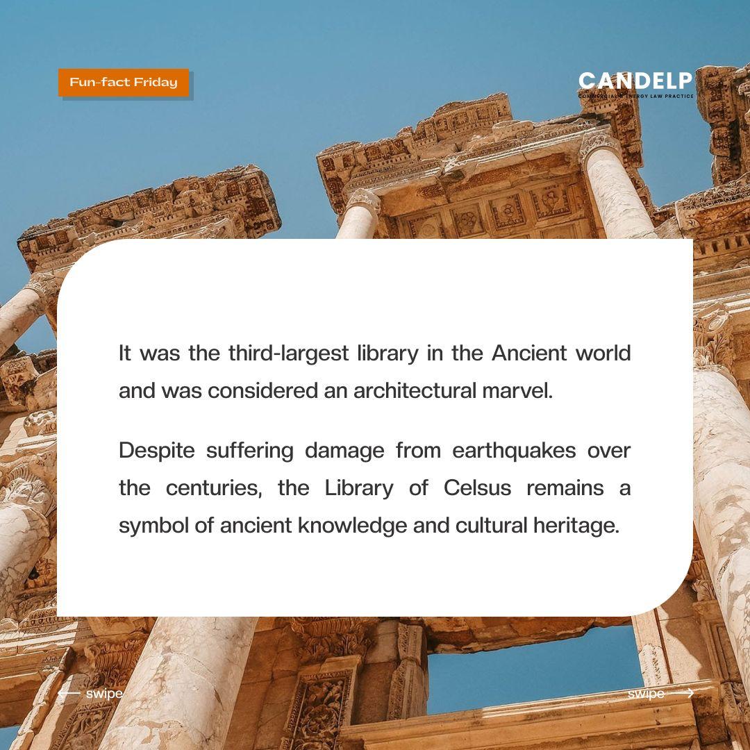 CandelpLaw's tweet image. FUN FACT FRIDAY
Ancient Libraries Around The World: The Library of Celsus
 
The Library of Celsus is an Ancient Roman building located in Ephesus, Anatolia, (Modern-day Turkey). 

#AncientLibraries #Libraryofcelsus #Funfact #Funfactfriday