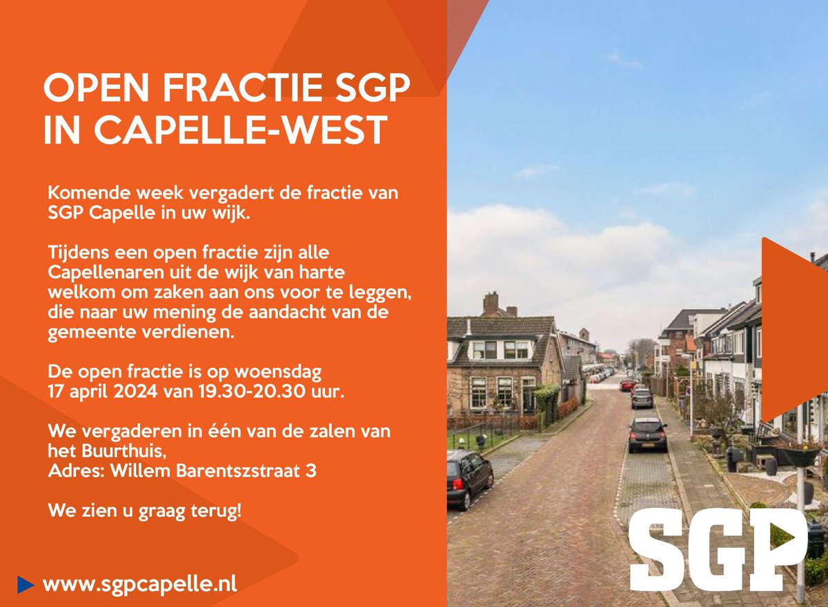 SGPCapelleadIJ's tweet photo. Aanstaande woensdag vergaderen we in Capelle-West. Als wijkbewoner bent u van harte welkom om aan te sluiten! Zie de uitnodiging… welkom!
#capellewest #openfractie #sgpcapelle https://t.co/KhJLGuNfWm