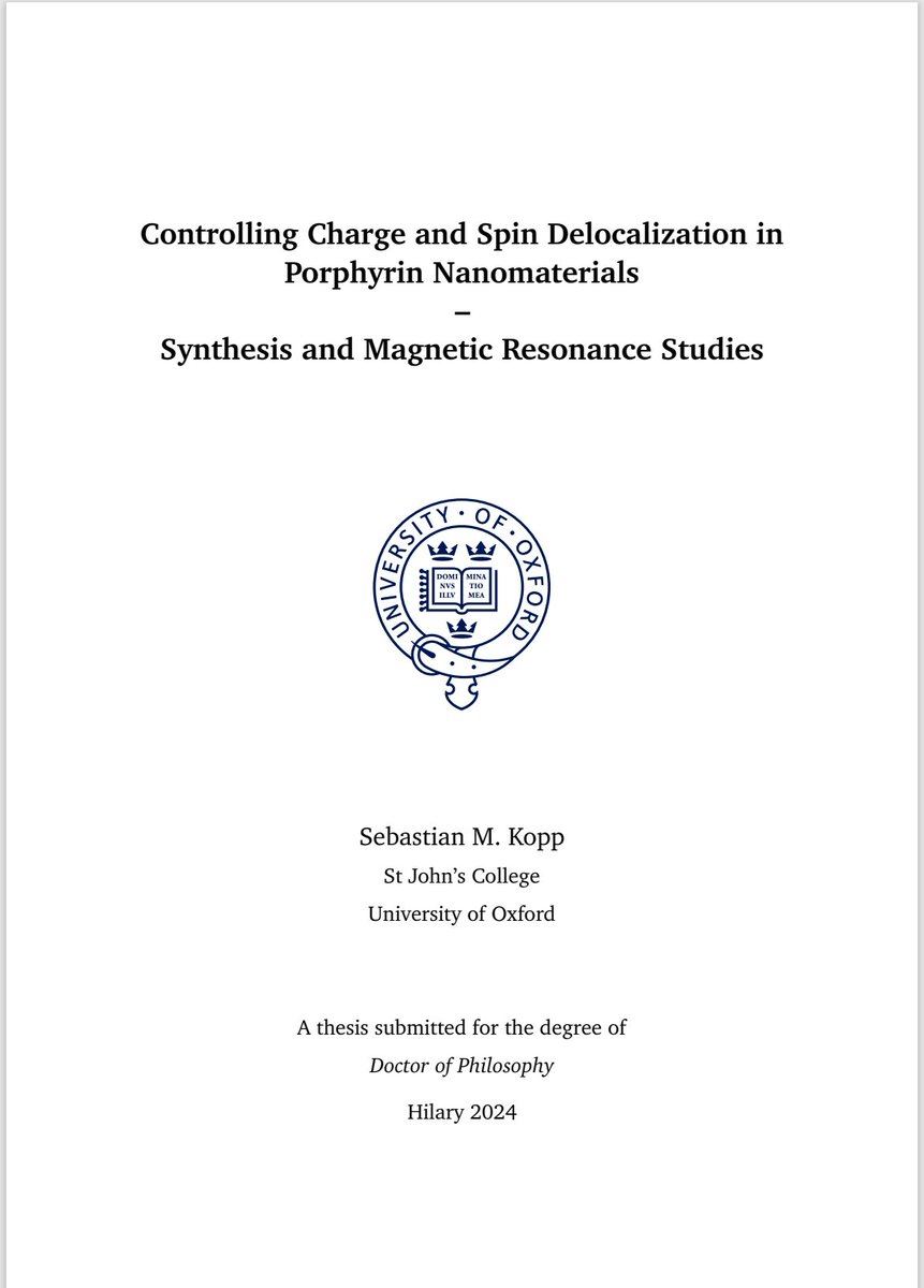 I am very excited that I passed my PhD viva yesterday after an amazing time at @OxfordChemistry with @HLAGroupOx and the Timmel group! Many thanks to @songihanlab and @TheNeidigLab for the enjoyable viva and interesting discussions.