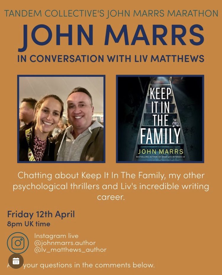 🚨 Tonight! 🚨 join @johnmarrs1 and I, nattering all things books! Over on Insta Live, at 8pm x