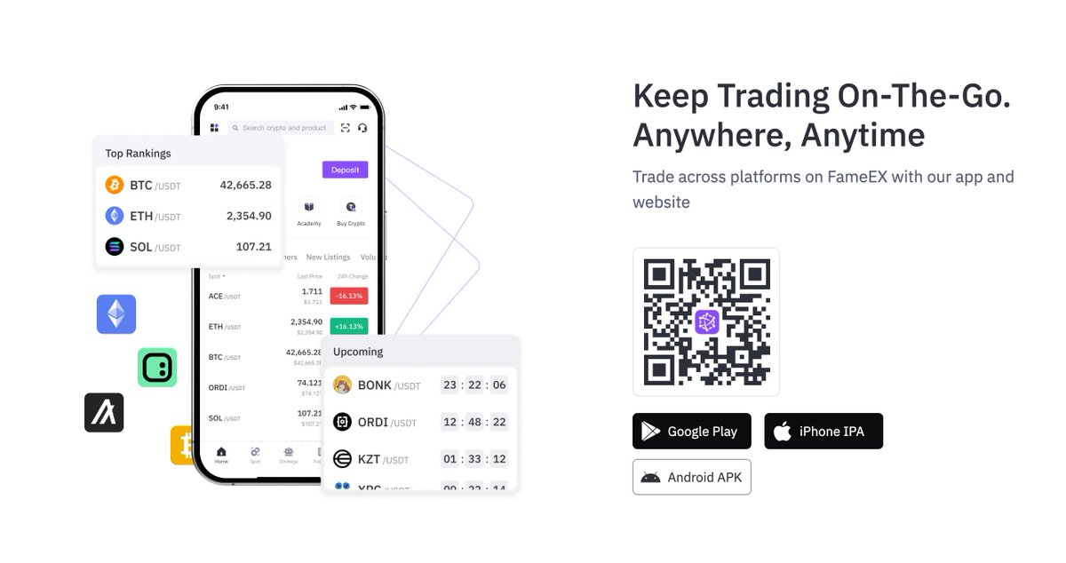 Experience the next level of crypto trading with #FameEX 🚀 🔒 A global platform with 2,340,000+ users from 50 countries 🔄 Fiat-crypto, crypto-crypto, grid trading, futures, and options 🌐 Embracing #Web3 with continuous expansion and innovation 📲 fameex.com/en-AU/download