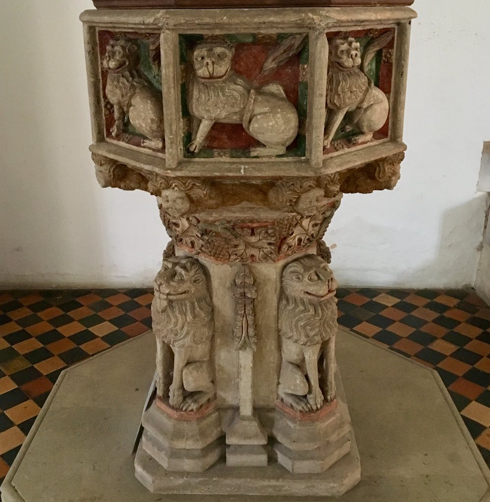 The 15th century octagonal font from St. Andrew’s Church at Blickling in Norfolk. #FontsOnFriday 📸 My own.