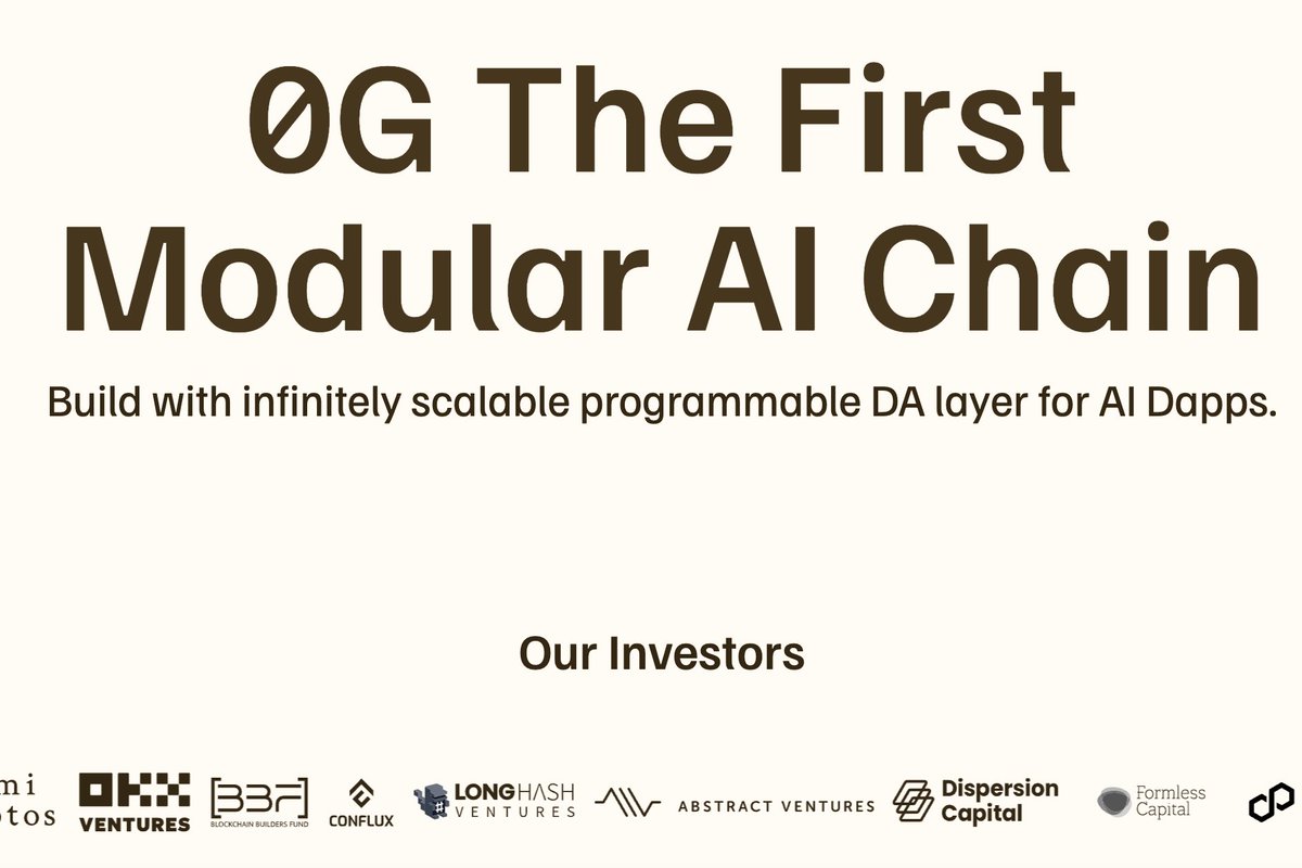 0g <a href="/0G_labs/">0G Labs (Home of Infinite AI)</a>  是为AI Dapps 构建无限可扩展的可编程 DA 层，被称为GenAI时代的可编程DA 2.0。#AI +模块化公链概念，OKX、Polygon和NGC等数十家机构投资，首轮融资3500w
目前开放了500个测试节点名额，还剩一百多个
不跑节点的用户可以参与测试网