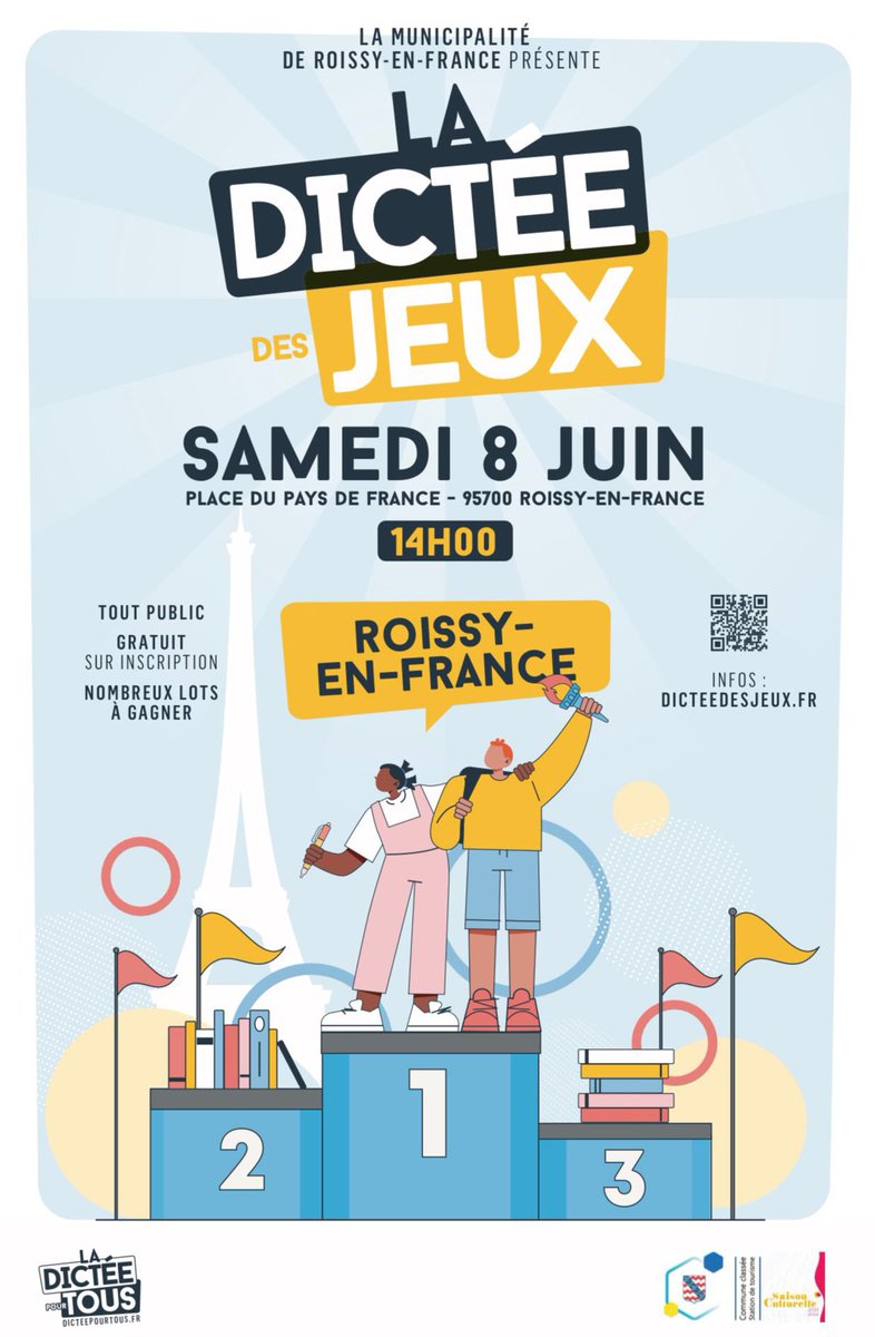 📝 Nous sommes heureux de vous convier à une nouvelle édition de la #dicteepourtous , accompagnée d’une #remise de prix. ➡️ #Exclusivité : Les gagnants seront conviés à la grande finale nationale #dictéepourtous dicteepourtous.fr #dictee #dicteepourtous #dicteedesjeux