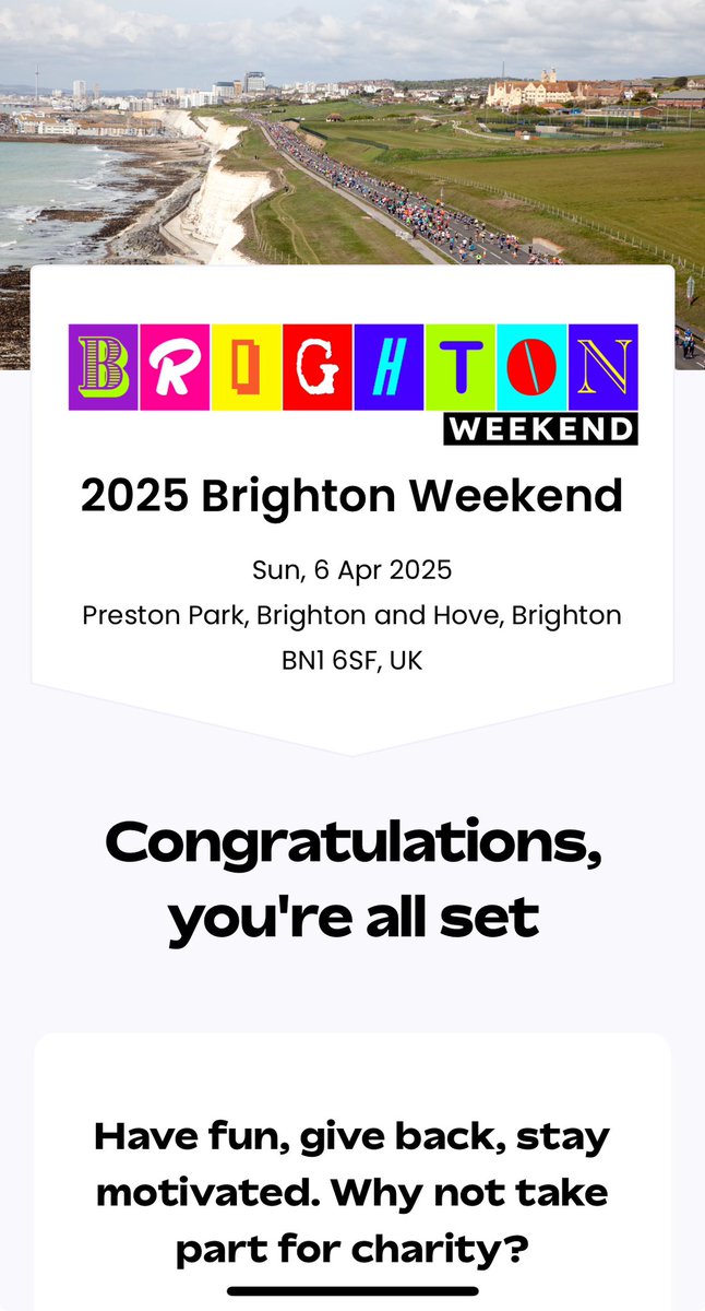 Oh go on then <a href="/BrightonMarathn/">Brighton Marathon Weekend</a>