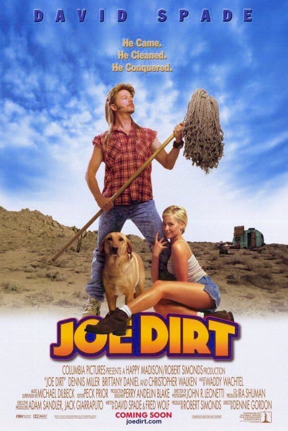 🎬MOVIE HISTORY: 23 years ago today, April 11, 2001, the movie ‘Joe Dirt’ opened in theaters!

#DavidSpade @iambdaniel #DennisMiller #AdamBeach #ChristopherWalken #JaimePressly #KidRock #RosannaArquette #JoeDonBaker #MeganHarvey #CarolineAaron #FredWard #BrianThompson #BlakeClark