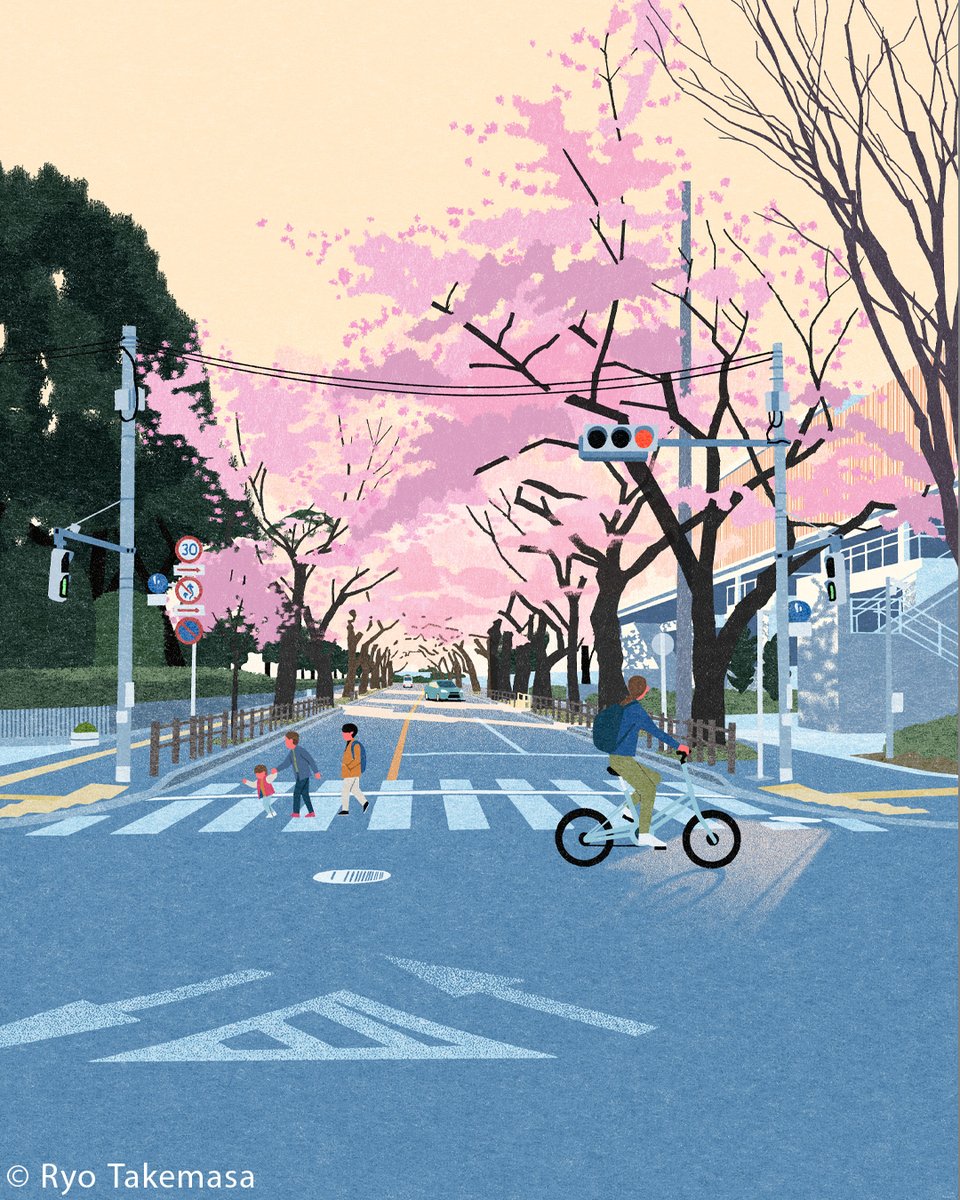 Cherry Blossoms on the Way Home (2021) Art Print: society6.com/art/cherry-blo…