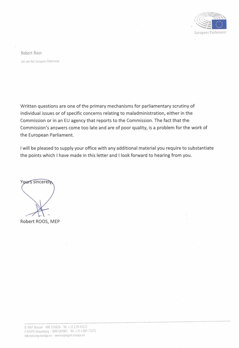 🚨 NEWS: Since 2019, 95% of all written parliamentary questions by MEPs are answered late by the European Commission. My team analyzed ± 23,000 parliamentary questions. This was the result. This is unacceptable. I lodged a formal complaint with the European Ombudsman:…