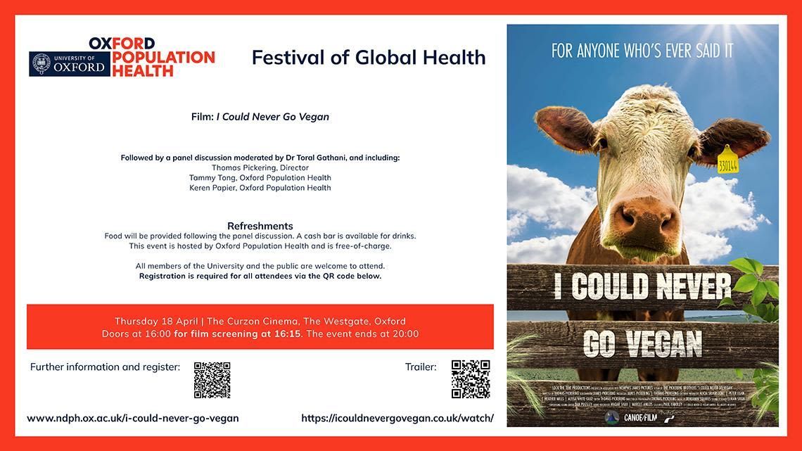🎥 Come and meet the director of the new documentary ‘I Could Never Go Vegan’ – a film that provides a comprehensive overview of the impacts of animal agriculture on health, animal welfare, and the environment. Register 👉 buff.ly/49ZPSPJ