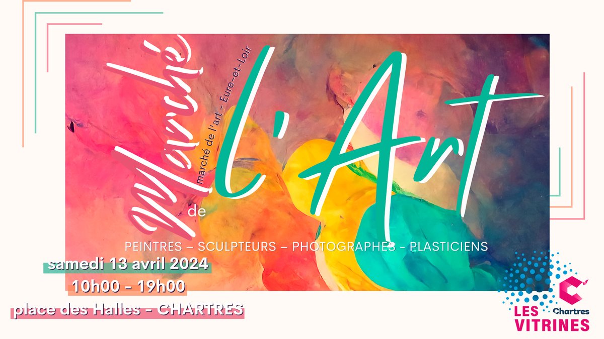 🎨 Ce samedi 13 avril, le #marché de l'Art, organisé par les #VitrinesCChartres revient pour une seconde édition à #Chartres ►chartres.fr/agenda/detail/… 🎨 #Culture