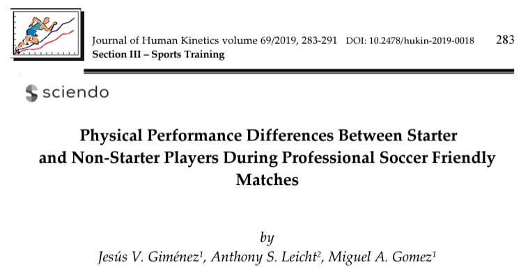 Post-match training planning should consider that whilst non-starters may have played less time, they have been found to have covered greater high-speed running distances and have greater workload ratios when compared to starters (Gimenez, Leicht and Gomez, 2019). #soccerscience