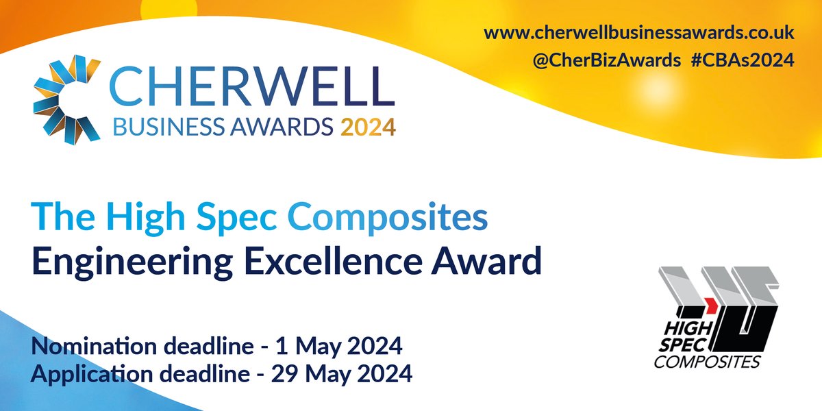 Do you work or know a business or manufacturing firm who produces quality products or components within the Cherwell District? If so nominate them or apply for the High Spec Composites Engineering Excellence Award in the #CBAs2024 ⬇️ tinyurl.com/yae82bh4
