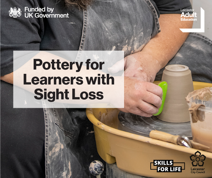 Join @LeicAdultEd's pottery course on 16th April for people with sight loss, to learn skills and techniques and enjoy using tactile and sensory activities and materials. Learn more by calling 0116 454 1900 or on their website. ow.ly/qnkQ50RaAwi #SightLoss #LowVision