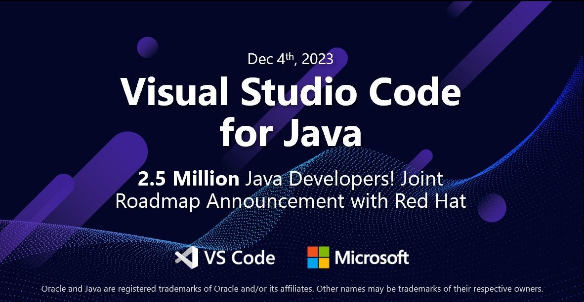 2.5 million Java developers on Visual Studio Code! #Microsoft & #RedHat share roadmap of Visual Studio Code #Java for next 6 months This collaboration represents our dedication to supporting developers & cultivating innovation within open-source. bit.ly/46TaWoM