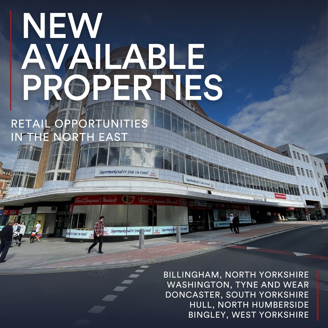 Latest available properties in the North East with LCP Properties at:

Billingham, North Yorkshire
Washington, Tyne and Wear
Doncaster, South Yorkshire
Hull, North Humberside
Bingley, West Yorkshire

#retailopportunty #retailnortheast #shoppingcentres #availableproperties