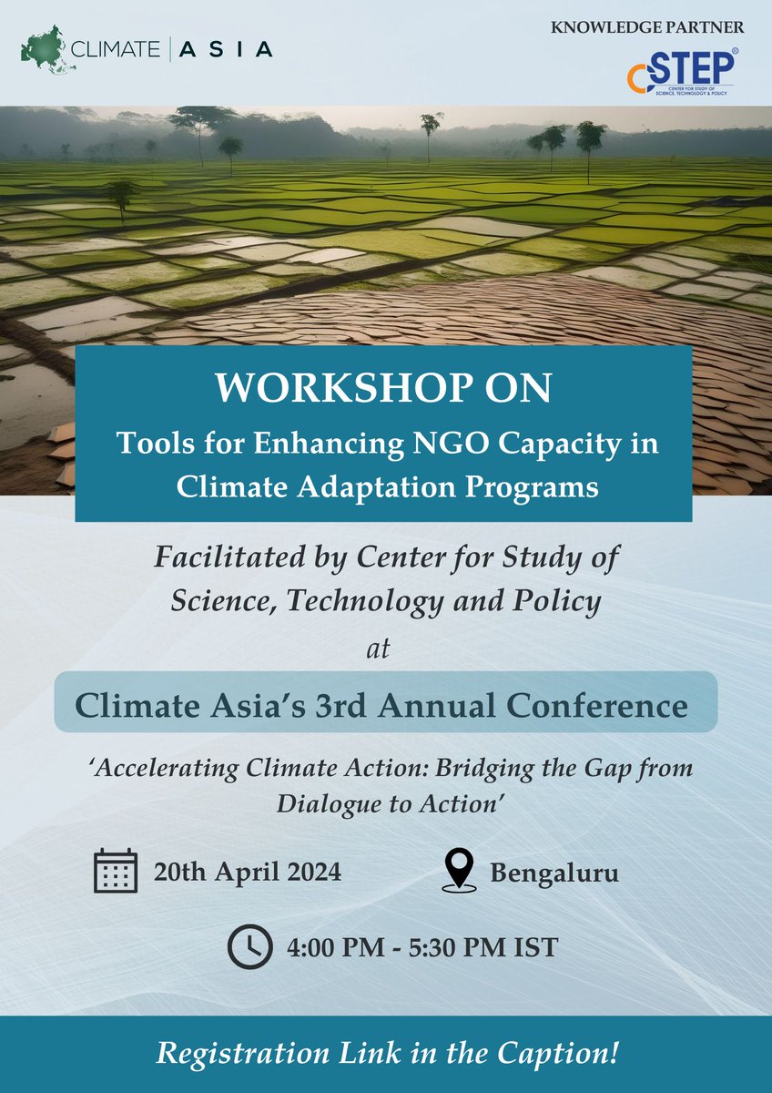 asia_climate's tweet image. Shining a spotlight on the interactive workshops at our 3rd Annual Climate Conference. 
These workshop sessions are scheduled exclusively for 20th April.

Don’t miss out on this opportunity and register here: forms.gle/zbh6swUUPU7mFt…

#ClimateAction #DialogueToAction