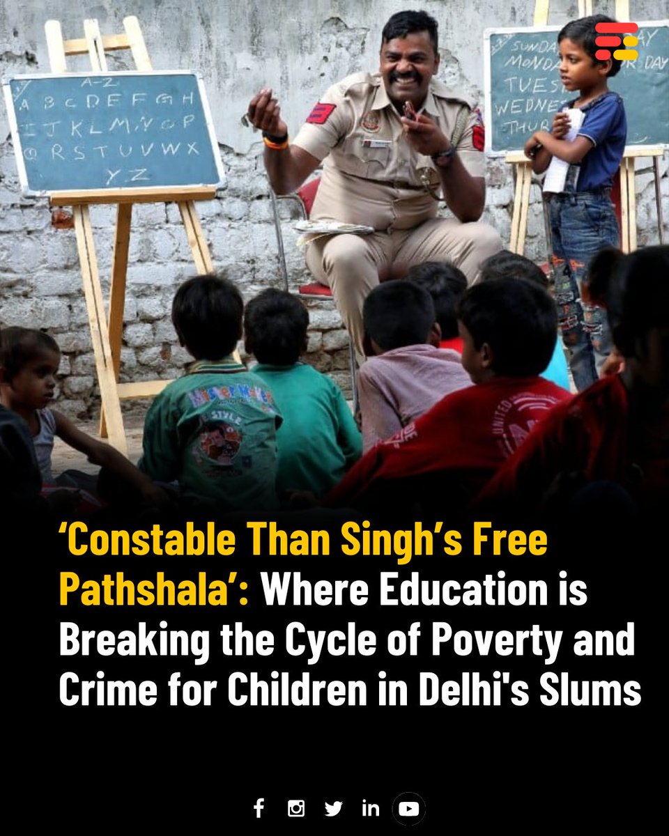 Police constable Than Singh runs “Than Singh ki Pathshala”, a free school where he teaches more than 80 children to help them further enrol in government schools.

#feedmile #DayForStreetChildren #ThanSinghkiPathshala #changemakers #socialimpact #Inspiration #Educationforall