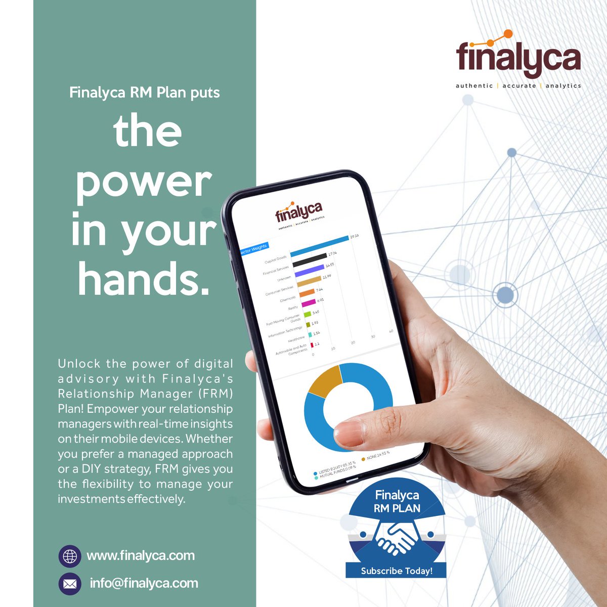 Unlock the power of digital advisory with Finalyca's Relationship Manager (FRM) Plan

Take control of your financial future today!

Get a free demo at finalyca.com

#Finalyca #FRM #DigitalAdvisory #InvestmentManagement
#FundManagers #largecap #midcap