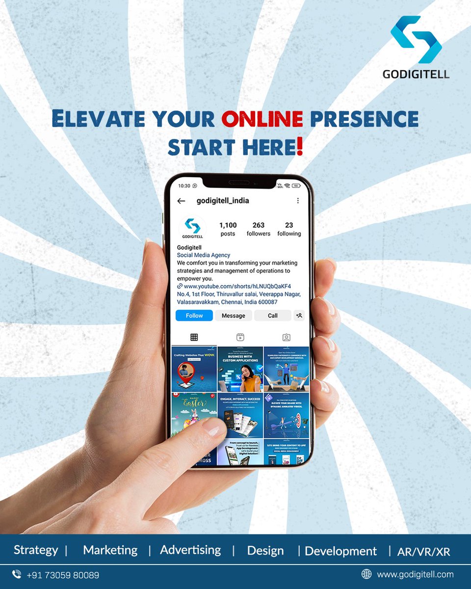 Elevate Your Online Presence. Start Here!

GoDigitell
73059 80089

#godigitell #WebDesign #WebsiteDevelopment #UXDesign #UIUX #WebDev #DigitalPresence #ResponsiveDesign #WebDevelopmentAgency #OnlineBrand #WebsiteLaunch #CreativeWebDesign #DigitalExperience