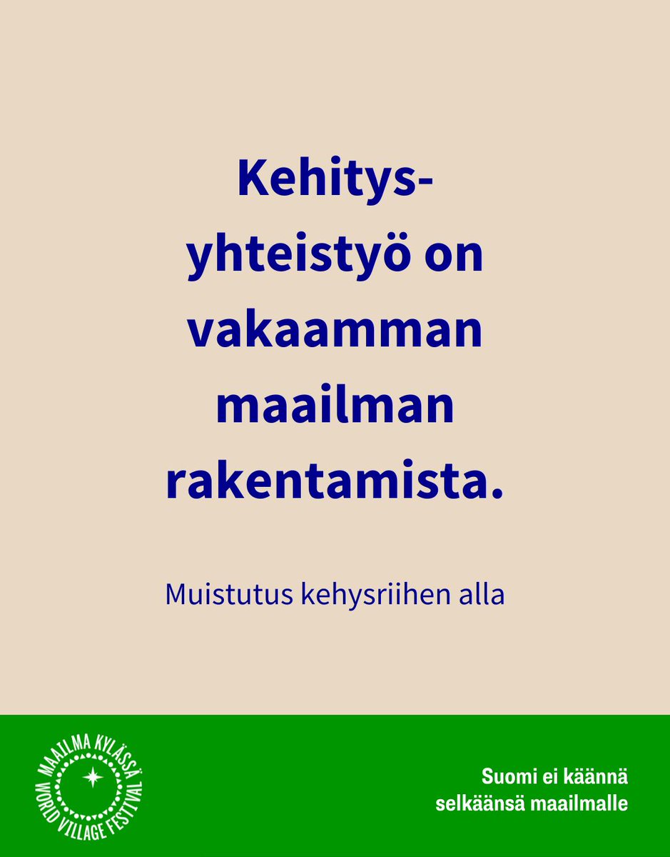 Meillä on tärkeä muistutushallitukselle #kehysriihi alla. #Kehitysyhteistyö, humanitaarinen apu ja rauhantyö ovat investointeja vakaamman, turvallisemman ja reilumman maailman puolesta. Tällaisen maailman rakentaminen on myös Suomen edun mukaista. #TurvallisempiMaailma