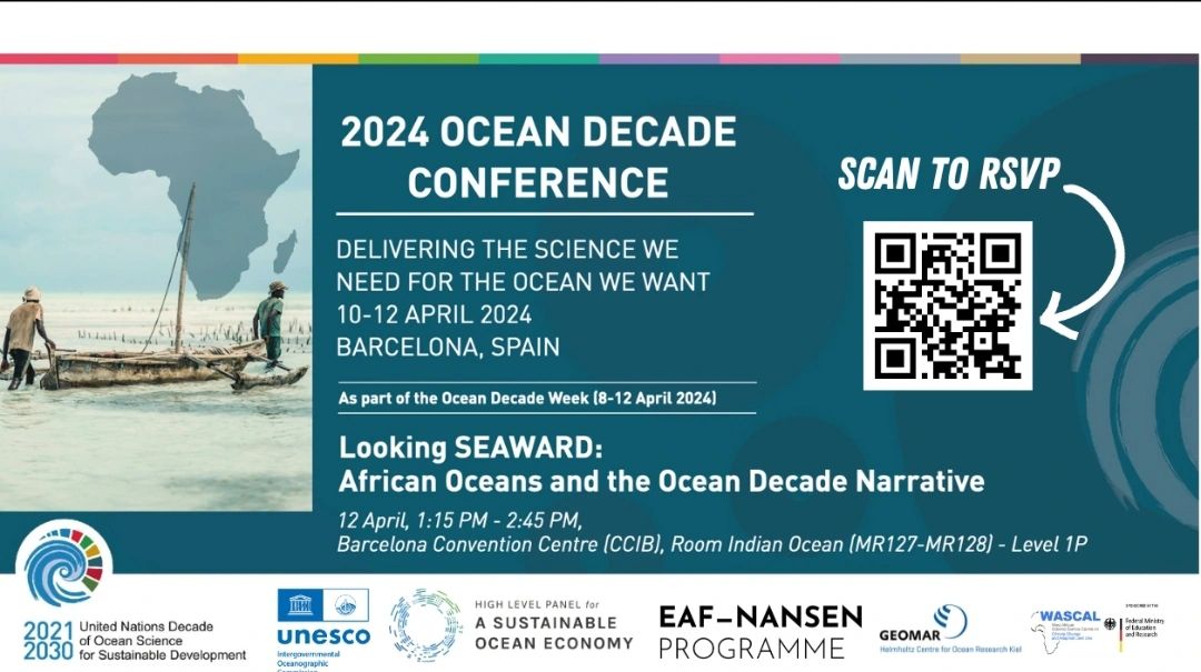 Join us today 1:15pm CEST (10:15am LT Cabo Verde): We stream this satellite event 'Looking #SEAWARD: African Oceans and the #OceanDecade Narrative' of the @UNOceanDecade Conference 2024 in #Barcelona live on #Facebook! 🔗fb.me/e/8LyBfZmnK #partnerships #ECOP #IOCAfrica
