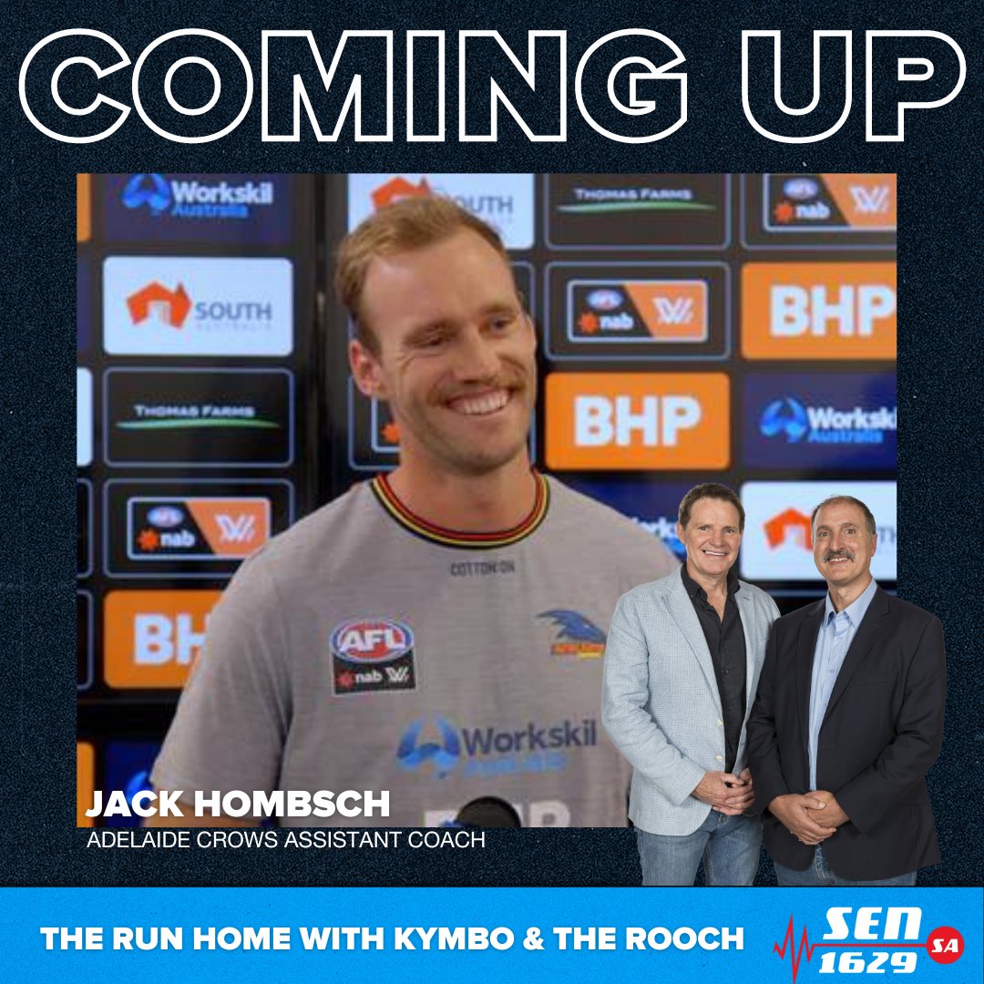 NOW | @Adelaide_FC's Jack Hombsch joins the boys ahead of tomorrow's clash against the Blues! Listen: sen.com.au/listen-live-sa/ @1629senSA | #AFL | @Adelaide_FC