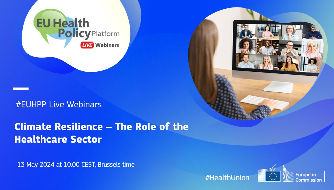Climate change is one of the biggest global health threats in the 21st century. Joint the #EUHPP live webinar on climate resilience and learn about the role of the healthcare sector. 📅17 May ⏰10.00 CEST More information👉europa.eu/!wn3HTQ #HealthUnion