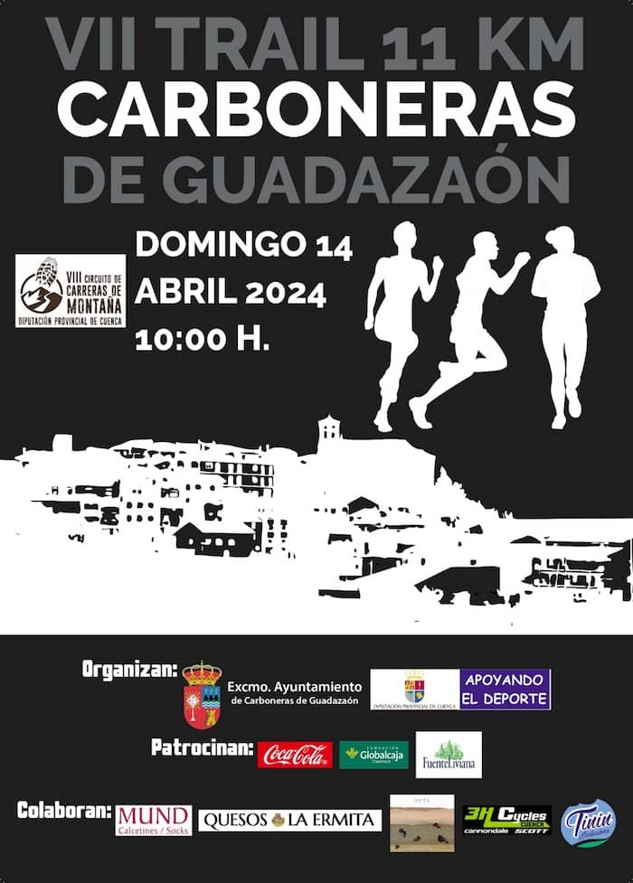 Este domingo tendrá lugar a las 10:00 horas la 2ª cita del #CARRERASPORMONTAÑA 'Diputación de #CUENCA' ,con la celebración de la VII 11K #CARBONERASDEGUADAZAON MIX TRAIL, con 170 inscripciones.

@dipucuenca
@somosglobalcaja
@f_globalcaja_cu
#dipucuenca #GlobalcajaConElDeporte