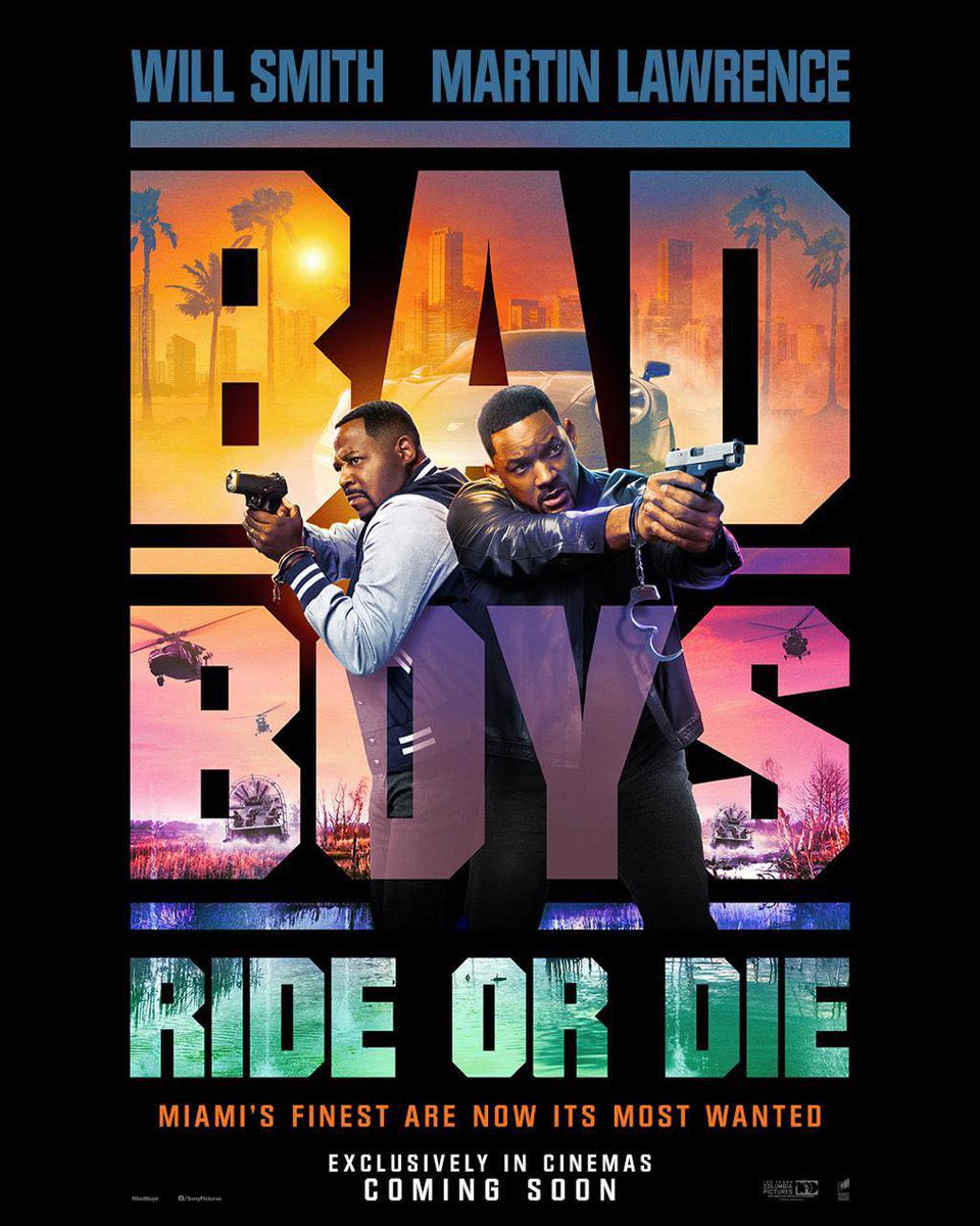 THE BAD BOYS ARE BACK! LOOK: New poster for buddy cop action comedy film '#BadBoys: Ride or Die,' starring #WillSmith and #MartinLawrence, is coming to PH theaters in June 2024.