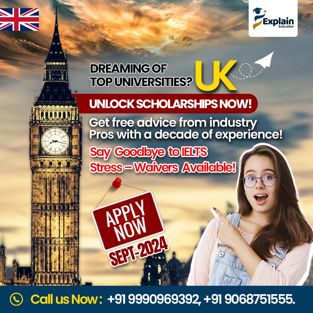 #Dreaming of #studying at #top #UK #universities? 

Say #goodbye to #IELTS stress – #waiversAvailable! 🌟 #Apply now for 2024 #intake. 📚

📞 #Call us now: +91 9990969392, +91 9068751555.

#StudyinUK #Scholarships #IELTSWaiver #2024Intake