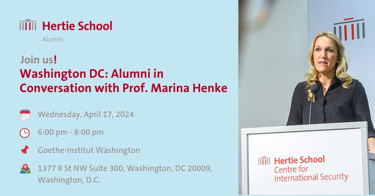 Calling on all alumni in Washington D.C., London, Milan and Vienna! 📢 We would love to see you at our 20th-anniversary celebrations this April and May. Come talk to your former profs and reconnect with fellow alumni. Prior registration is required via Hertie Connect 👇