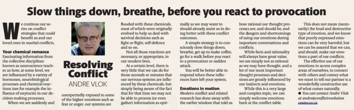 My series on marital conflict continues in today's Herald newspaper. Conflict with your morning coffee ☕️