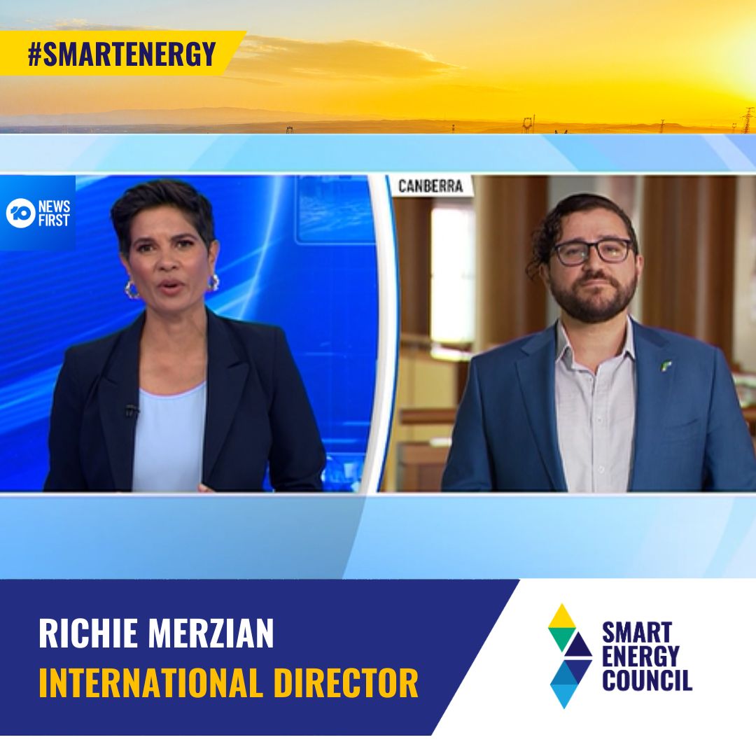 (🔊 Sound On) Tune in and watch @SmartEnergyCncl's International Director @RichieMerzian speaking on @Channel10AU about Prime Minister @AlboMP 's 'A Future Made In Australia' act. Head to 🔗 bit.ly/4aNH2ED