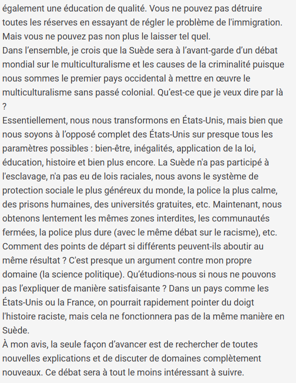 Stockholm : meurtre d'un père de famille par des racailles sous les yeux de son fils de 12 ans. Voici un commentaire intéressant trouvé sur Reddit. Les mêmes causes produisent les mêmes effets partout.